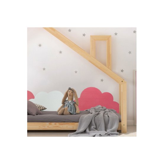 Penasta zaščita za steno za posteljo Clouds - roza