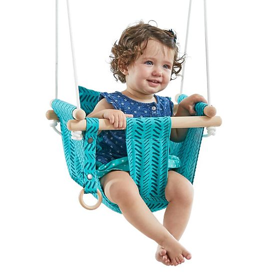 2Kids Toys Otroška tekstilna gugalnica 100% bombaž turkizna