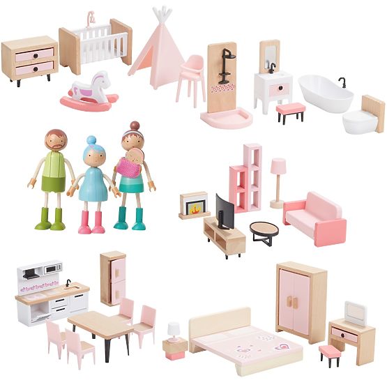2Kids Toys Set pohištva z družino 5 v 1