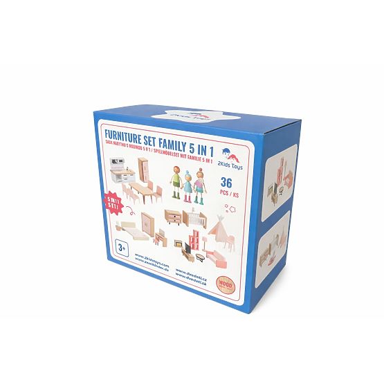 2Kids Toys Set pohištva z družino 5 v 1