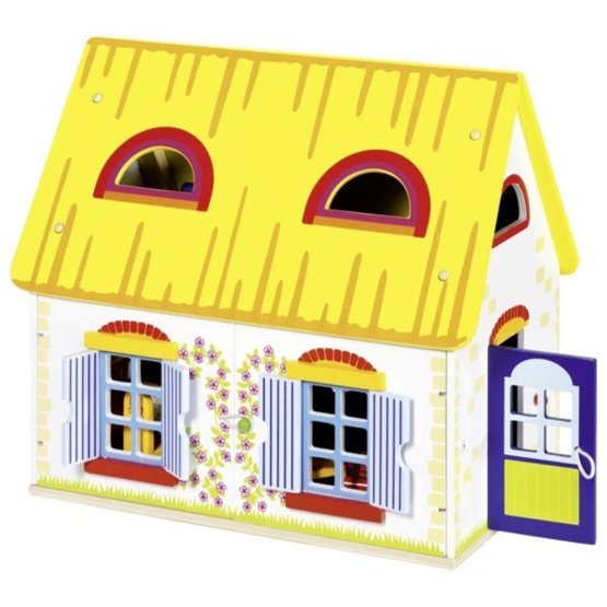 Podeželska hiša za lutke s pohištvom