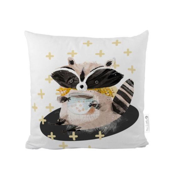 Gospod. Gozdna šola Little Fox Pillow - Raccoon