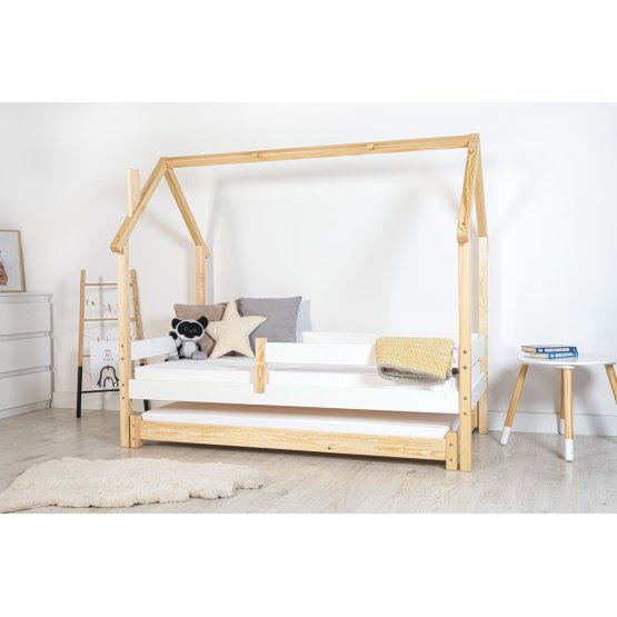 Otroška hiška postelja Frank SCANDI - bela-naravna