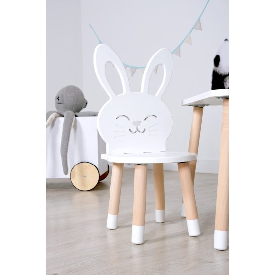 Otroški stol - Zajec - bel