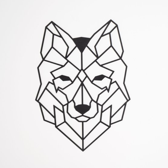 Lesena geometrijska slika - Volk - različne barve