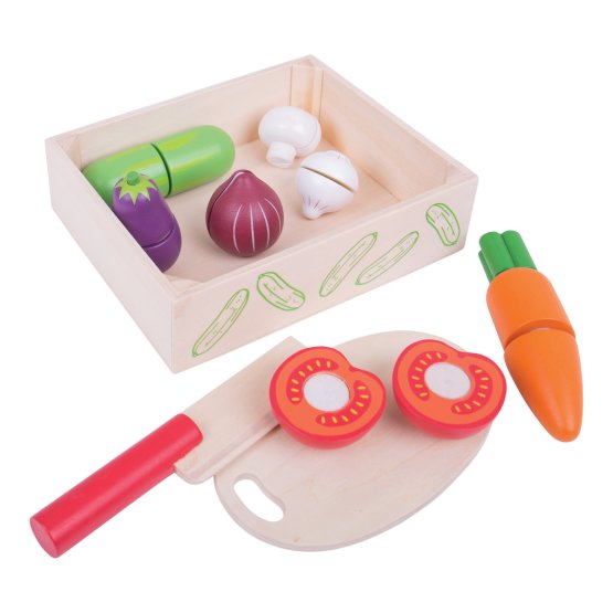 Bigjigs Toys Sekljanje zelenjave v škatli