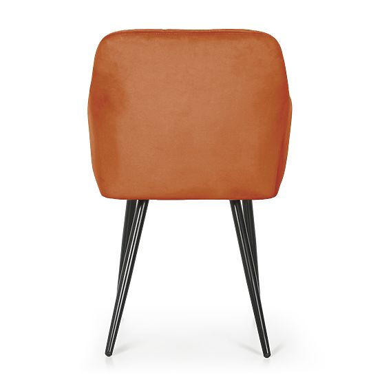 6x Oblazinjeni stol s kvadratnim prešitjem Bakrena LUXANO Črne noge