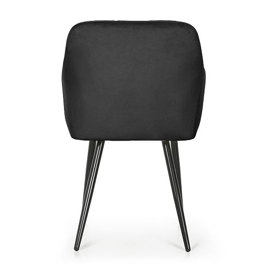 6x Oblazinjeni stol s kvadratnim prešitjem Črna LUXANO Črne noge