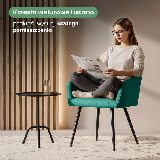 6x Oblazinjeni stol s kvadratnim prešitjem Steklenično Zelena LUXANO Črne noge