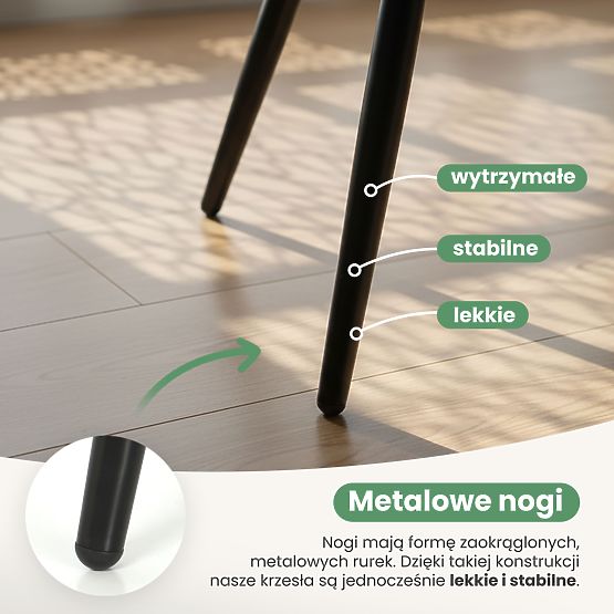 6x Oblazinjeni stol s kvadratnim prešitjem Steklenično Zelena LUXANO Črne noge