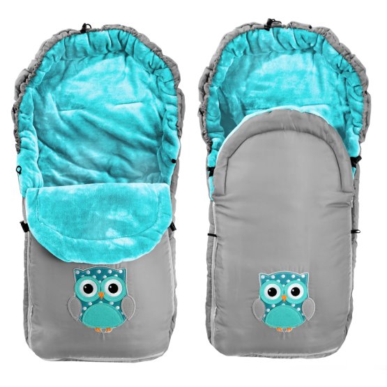 Otroški flis jakna Owl - sivo-modra