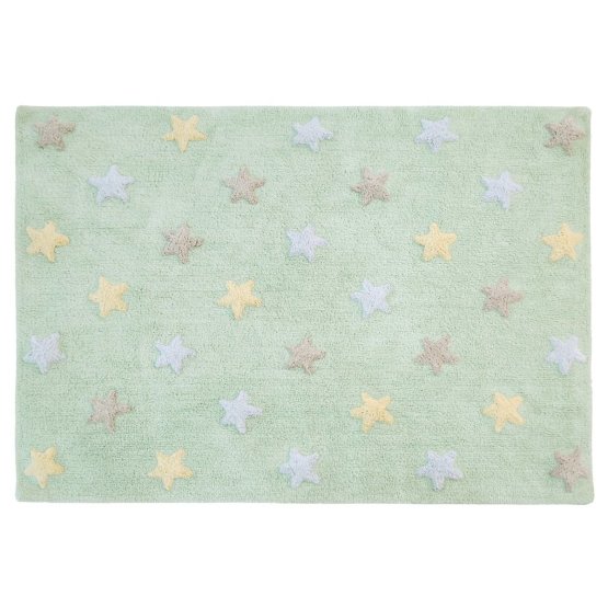 Otroška preproga z zvezdicami Tricolor Stars - Soft Mint