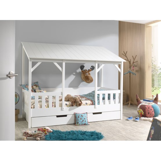 Otroška postelja v obliki hiše Charlotte - bela