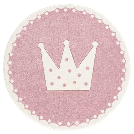 Dětský koberec Crown - růžovo-bílý