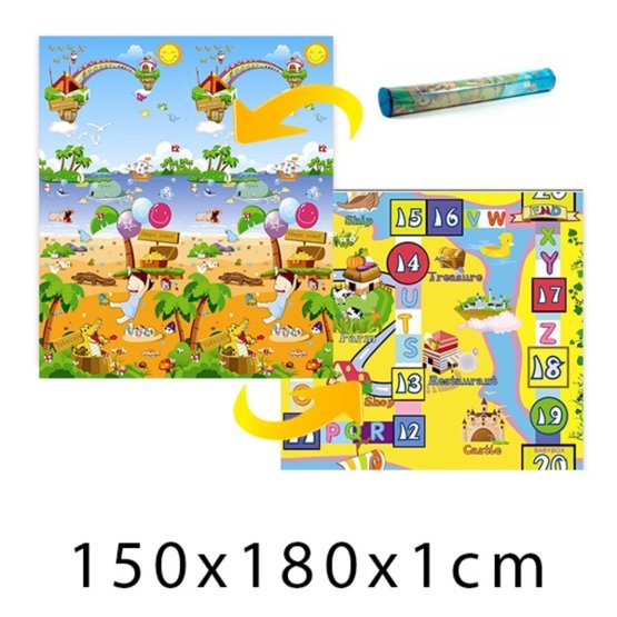 Otroška penasta preproga Magic Island + Namizna igra 150x180x1 cm
