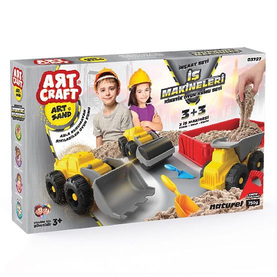 ART CRAFT Set kinetičnega peska s gradbenimi vozili