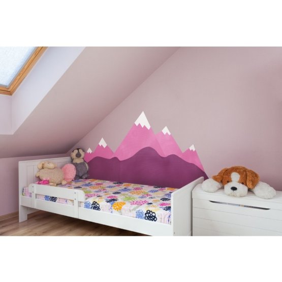 Penasta zaščita za steno za posteljo Mountains - roza