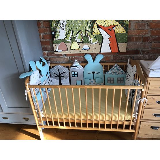 Baby Dream - Modularna posteljica mantinel - sivo-modra