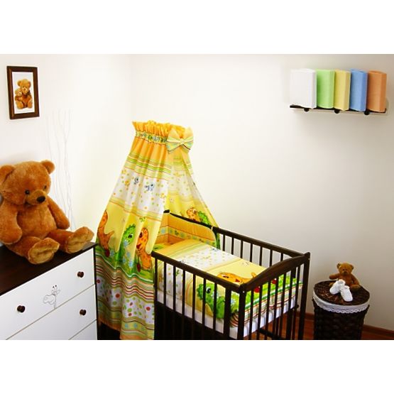 Baldachýn bavlněný s mašlí Dino proužek žlutý