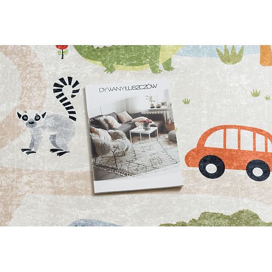 BAMBINO 1165 pralna preproga Zoološki vrt za otroke proti zdrsu - bež