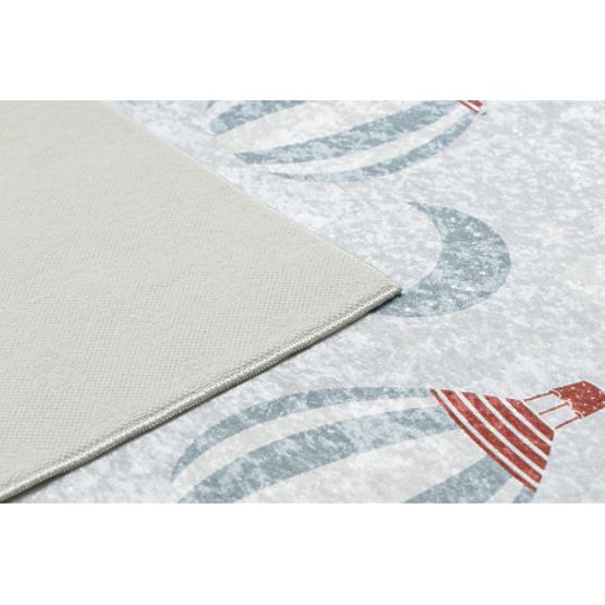 BAMBINO 1349 pralna preproga Baloni, oblaki za otroke proti zdrsu - siva