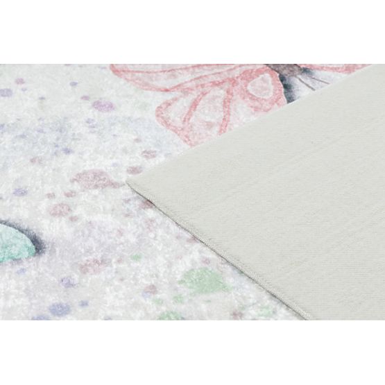 BAMBINO 1610 pralna preproga Metulji za otroke proti zdrsu - krem