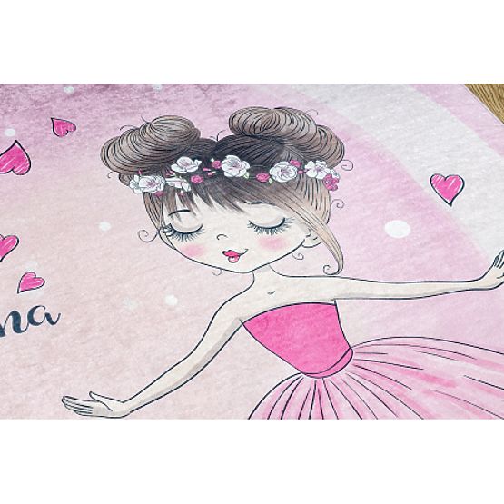 BAMBINO 2161 pralna preproga Baletka, mucka za otroke proti zdrsu - roza