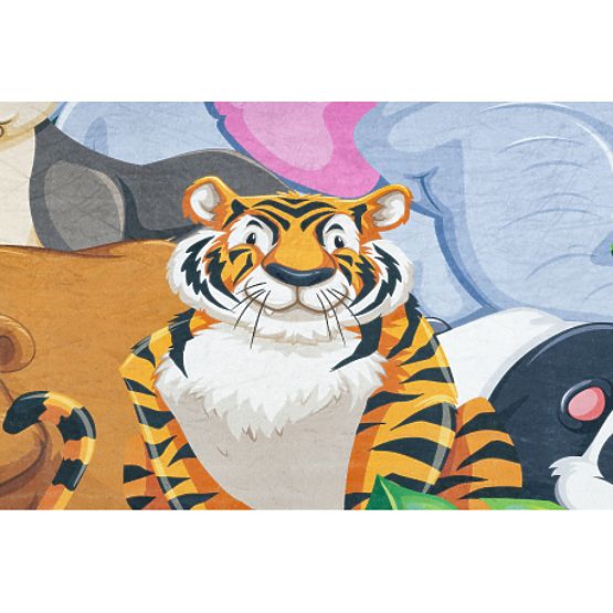 BAMBINO 2651 pralna preproga Živali, džungla za otroke proti zdrsu - zelena / rjava