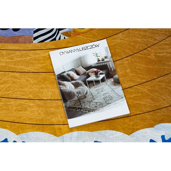 BAMBINO 2685 pralna preproga Živali, Ladja za otroke proti zdrsu - modra / rjava