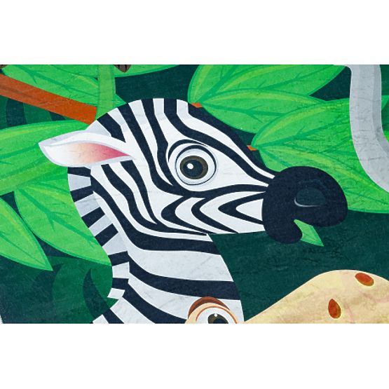 BAMBINO 2705 pralna preproga Živali, Afrika za otroke proti zdrsu - zelena / rjava