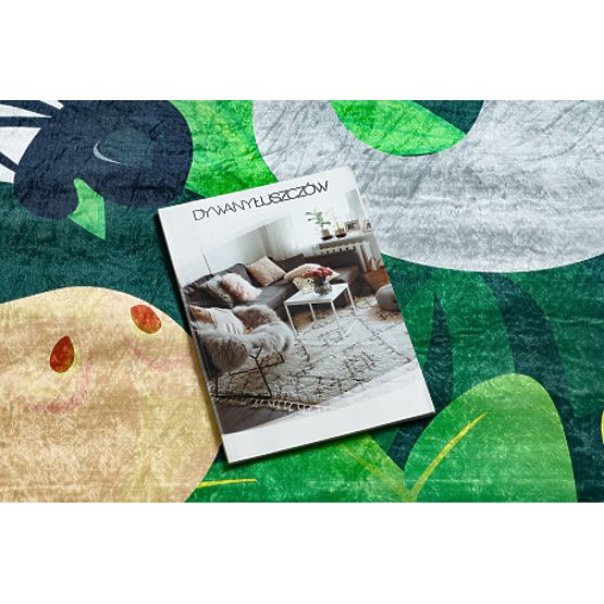 BAMBINO 2705 pralna preproga Živali, Afrika za otroke proti zdrsu - zelena / rjava