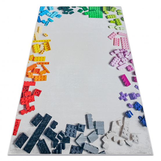 BAMBINO 38480 pralna preproga za otroke proti zdrsu - siva / rumena