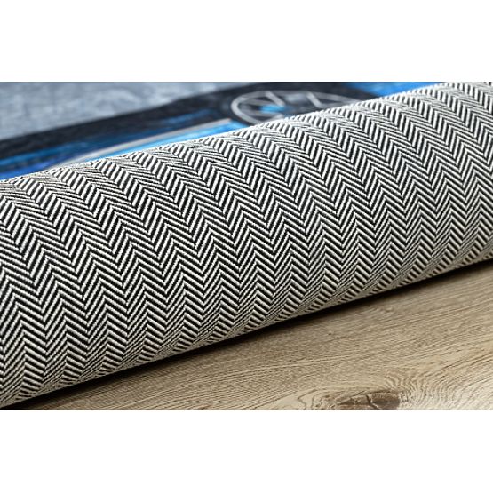 BAMBINO 41730 pralna preproga Avto, dirka za otroke proti zdrsu - siva/modra