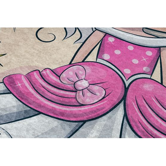 BAMBINO 43020 pralna preproga Princesa, zvezde za otroke proti zdrsu - kremna / roza