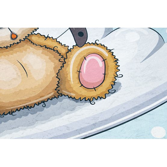 BAMBINO 43030 pralna preproga Medvedek, pilot za otroke proti zdrsu - modra / rjava