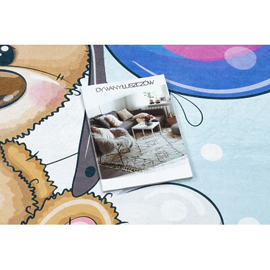 BAMBINO 43030 pralna preproga Medvedek, pilot za otroke proti zdrsu - modra / rjava