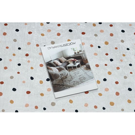 BAMBINO 47890 pralna preproga Pikice za otroke proti zdrsu - bela / rjava