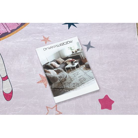 BAMBINO 48060 pralna preproga Princesa, zvezde za otroke proti zdrsu - roza