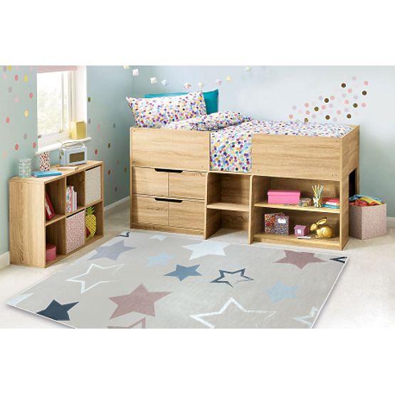 BAMBINO 48130 pralna preproga Zvezde za otroke proti zdrsu - bež / siva