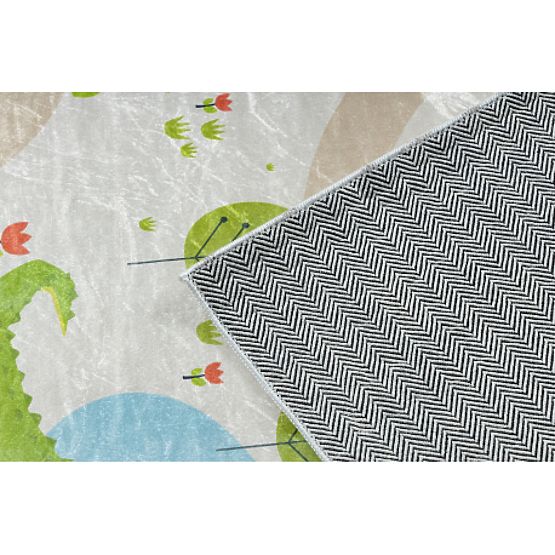 BAMBINO 50230 pralna preproga Zoološki vrt, ulica za otroke proti zdrsu - bež / zelena