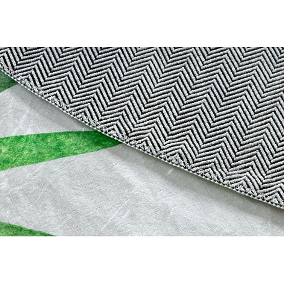 BAMBINO 54090 okrogla pralna preproga Živali, Afrika za otroke proti zdrsu - bela / zelena