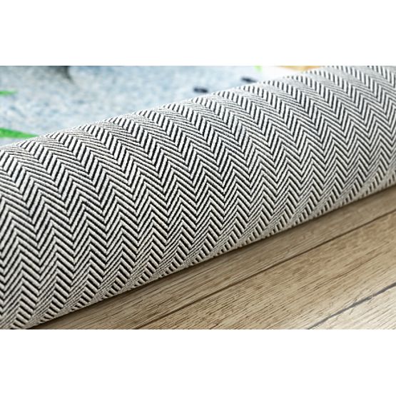 BAMBINO 54090 okrogla pralna preproga Živali, Afrika za otroke proti zdrsu - bela / zelena