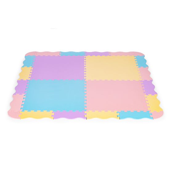 Barvna penasta podloga za otroke z ograjico 141,5x141,5 cm 24 kosov IPLAY