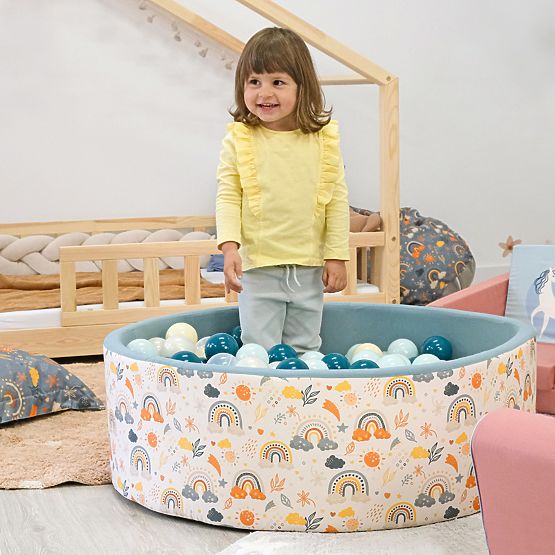 Suhi bazen z žogicami Rainbow + 200 žogic