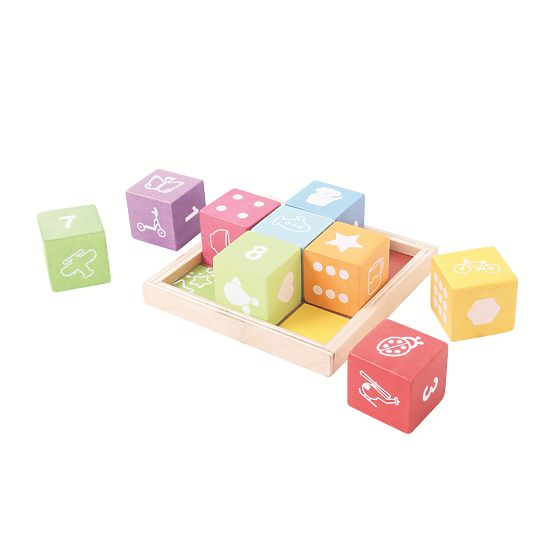 Bigjigs Baby Lesene kocke s slikami