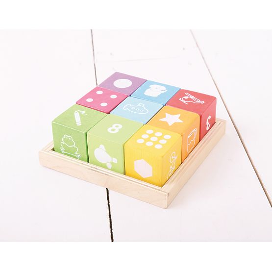Bigjigs Baby Lesene kocke s slikami