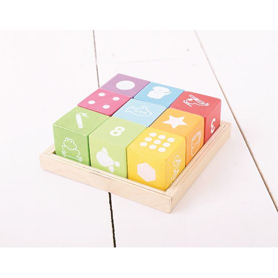 Bigjigs Baby Lesene kocke s slikami