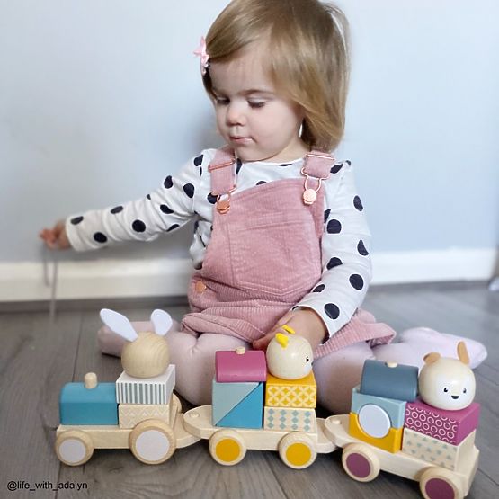 Bigjigs Baby Leseni vlak z živalmi