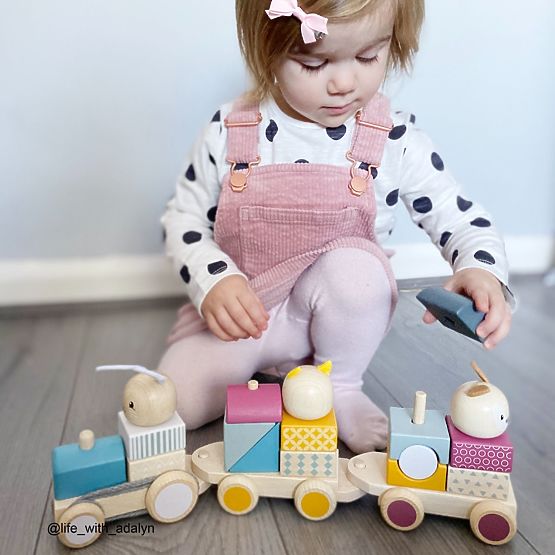 Bigjigs Baby Leseni vlak z živalmi