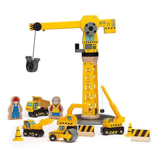 Bigjigs Rail Crane in gradbeni stroji